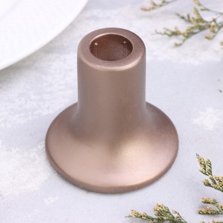 Gypsum candlestick, 7.5x7.5cm, gray-brown-1