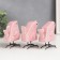 Souvenir Ceramics "Pink Birds - Geometry" Set 3 pcs 11.5x11x6 cm
