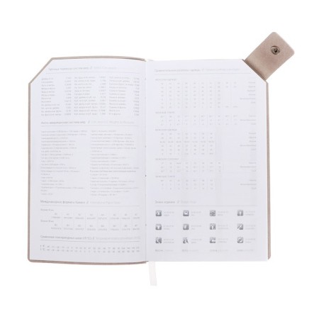The diary is low, 120x200 mm 128 sheets, leatherette, gray block 70 g/m2, lies, a refrain with a colored button, gray-4