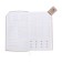 The diary is low, 120x200 mm 128 sheets, leatherette, gray block 70 g/m2, lies, a refrain with a colored button, gray