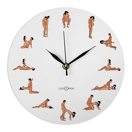 Wall clock, series: interior, "Kamasutra", discrete move, D-23.5 cm