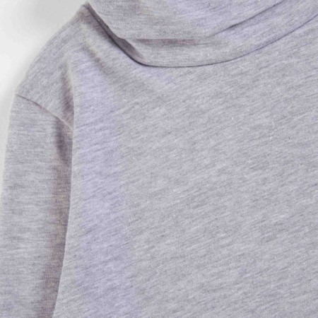 Turtleneck for girls, height 122 cm, color gray melange-3