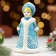 Souvenir "Snow Maiden Snowflake", blue fur coat, 12 cm, porcelain