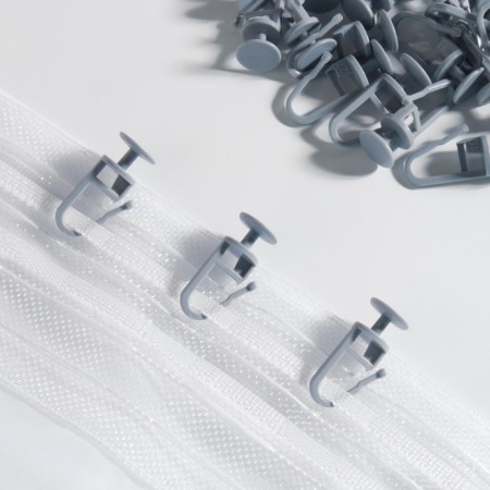 Hook for curtains, cloves with a lock, 2.8 × 1.2 × 1.2 cm, color gray color-1
