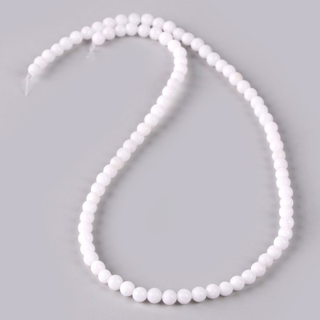 Beads made of natural stone "White Agat" set 90 pcs., Size 1 pc. - 4 mm-1