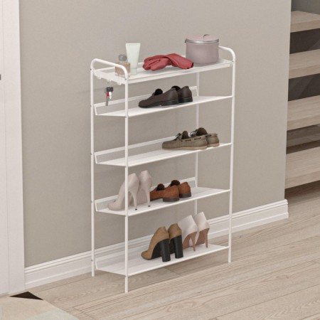 Shoe "Geneva", 5 tiers, 65 × 26 × 106 cm, white
