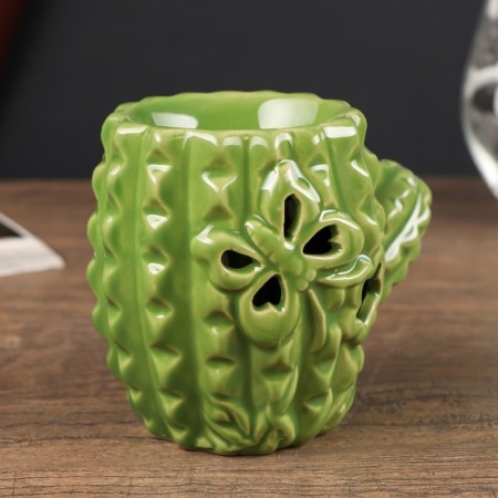 Aroma lamp ceramics "Cactus with a butterfly" mix 9x11x7 cm-9