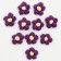 Knitted flower, set 10 pcs., Size 1 pc., 4 × 1.5 cm, purple color