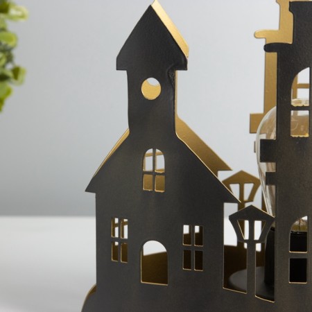 Lamp "Evening City" Led 3haa Black 10.8x19.5x20cm-4