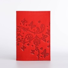 Cover for passport, red color