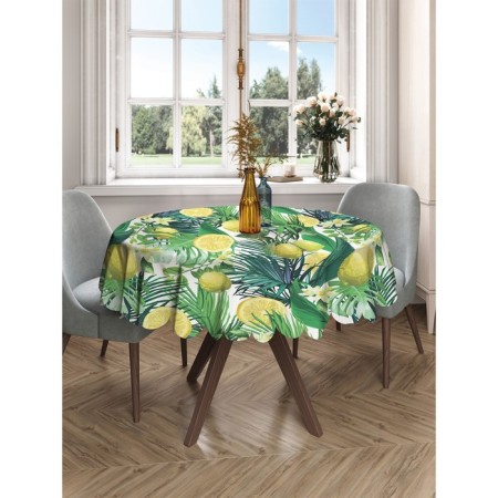 The tablecloth “Lemons and Tropics”, Round, Saten, D = 150 cm-2