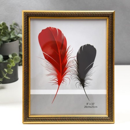 Photo frame plastic 20x25 cm "Golden spiral on black" 28x23 cm