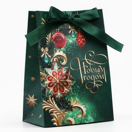 Gift package with a New Year tape, 13 x 19 x 9 cm, New Year-1