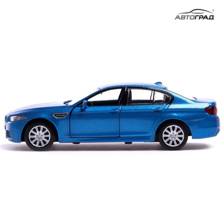 Metal machine BMW M5, 1:32, doors, inertia, blue color open-5