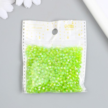 Beads for creativity Plastic "Rhombus Crystal Holography Greens" set 20 grams 0.4x0.4 cm-3