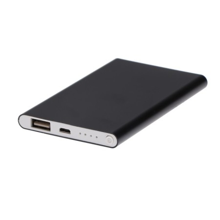 External battery Luazon PB-17, 4000 mAh, USB, 1 A, indicator, thin case, metal, black-3