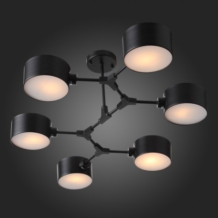 Ceiling EVOLUCE lamp. Sle183402-06. Gemento. 6x60 W, E14, 73x95.5x32 cm, black color-4