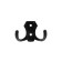 Hook furniture tundra KM201BL, two -rod, black color