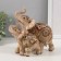 Polystone souvenir "Elephant with an elephant, flowers and patterns on the blanket" Gold and Bezh 15.5x10x16 cm