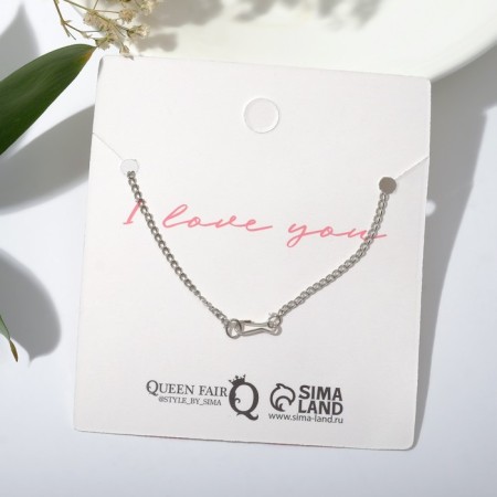 Pendant "Mom" kiss, red-white color in silver, 45 cm-2