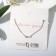 Pendant "Mom" kiss, red-white color in silver, 45 cm