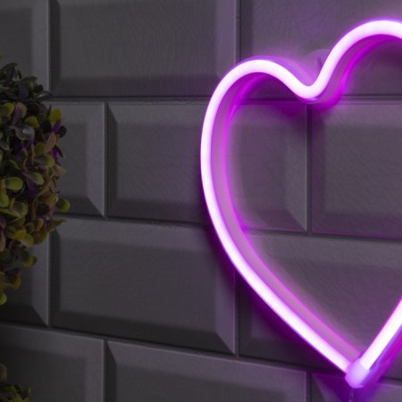 Neon sign "Heart" 20 × 20 cm, AAX3 batteries (not in the kit), USB, glow pink-2