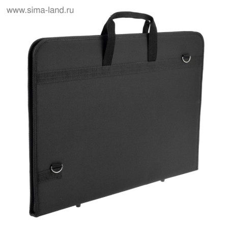 Folder for drawings and drawings A2, 640 x 450 x 30 mm, with handles, textile, estado, with pocket, black-2