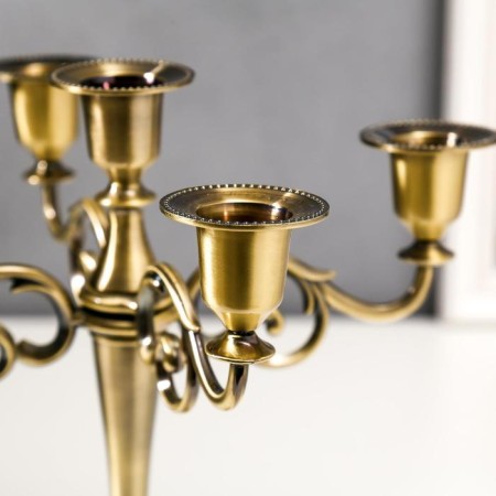 Summary Metal for 5 candles "Laconic" color of brass 26.5x27.5x10 cm-2