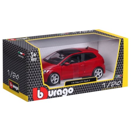 BBURAGO VW Polo GTI Mark 5, Die-Cast, 1:24, opening doors, red red-11