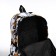 A backpack with a zipper, 3 outer pockets, black/yellow color