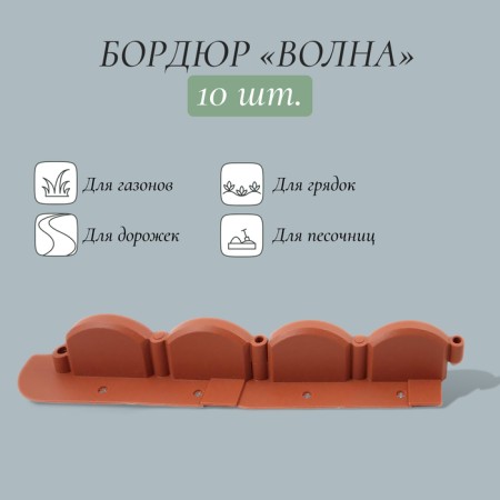 Border "Wave", length 3.2 m, terracotta