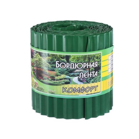 Border tape, 0.15 × 9 m, thickness 0.6 mm, plastic, corrugation, green, Greengo-8