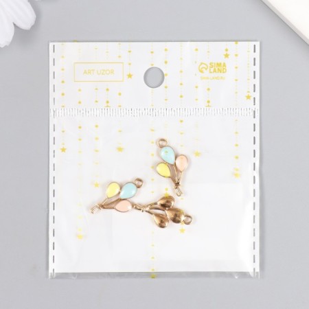 Decor for creativity metal, enamel "balloons" gold 2.3x1.3 cm-4