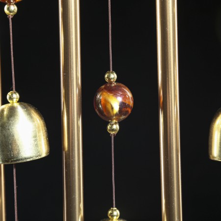 Wind Music Metal "Heart with Eiffel Tower" 4 tubes 5 bells d = 17 cm length 65cm-3