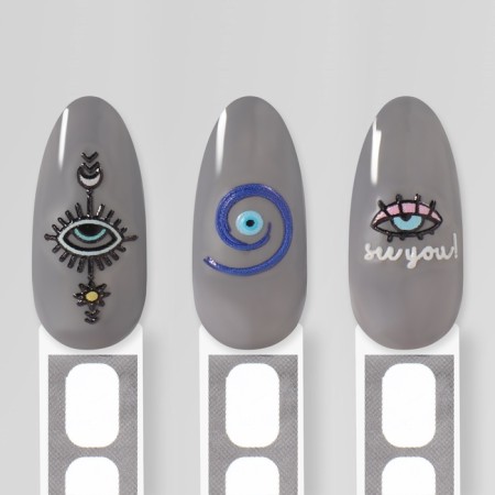 Nail stickers "look", voluminous, multi -colored-3