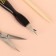 Manicure set, 5 items, on a blister, black/silver/beige color, SIS-57