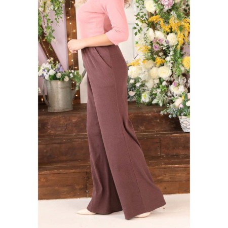 Female trousers, size 48, brown color-5