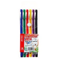 A set of ballpoint pens 6 colors, 1 mm, the plain color of the body of the software, in the color of the rod, in the blister