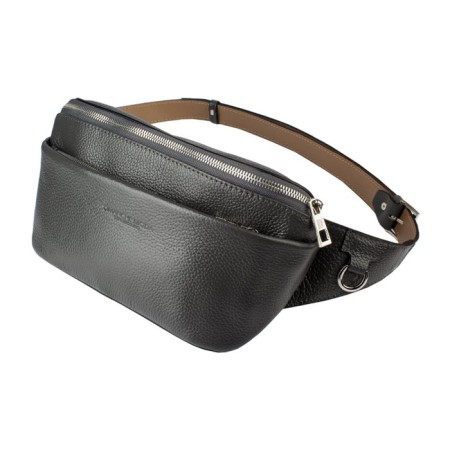 Waist bag, 2 departments, adjustable belt, gray color