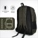 Youth backpack from textiles, 2 departments, 4 pockets, green color