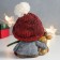 Polystone souvenir "Boy in a red cap with a deer" 11x9.5x12.5 cm