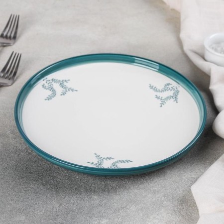 Ceramic "branch" plate, d = 25 cm, white color-1