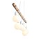 Suspended EVOLUCE lamp. SL1142.503.06. Bagetti. 6x60 watts, E27, 85x4x29 cm, white color, light wood