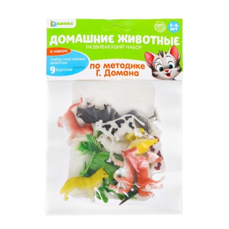 Developing set of figures for children "Pets" with cards, according to the methodology of Doman-5