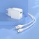 Network charger Hoco C98A, 1 USB, 18 W, QC, Type -C cable - USB, 1 m, white