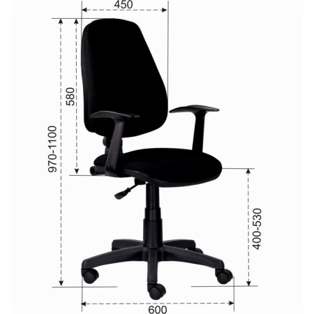 A chair for the operator Brabix Comfort MG-321, adjustable back, fabric, black S-11-5