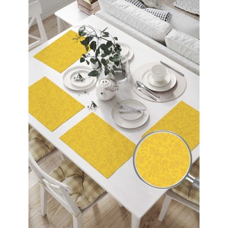 Set of napkins for setting the table "Yellow Monotony", rectangular, size 32x46 cm, 4 pcs-1