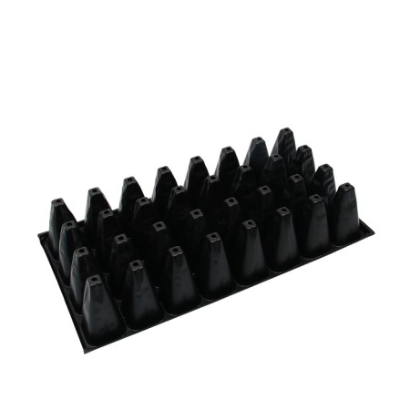 Cassette for growing seedlings, 32 cells, 180 ml, of plastic, black, 51 × 28 × 10 cm, Greengo-7