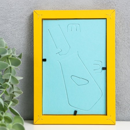 Photo frame MDF 10x15 cm, No. 6 Yellow (plastic screen)-1