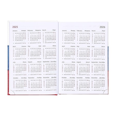 Dated diary 2025, Devente. Flag, a5 168 sheets, a solid cover of leatherette with foam, foil embossing, perforation, liesse, block 70 g/m2-6